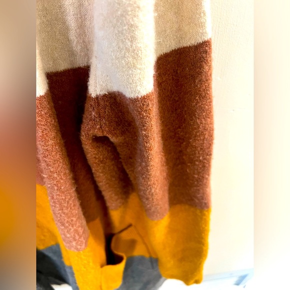 MADEWELL Kent Color-block Long Cardigan In Heather Linen Wool Alpaca blend XS - Picture 4 of 7